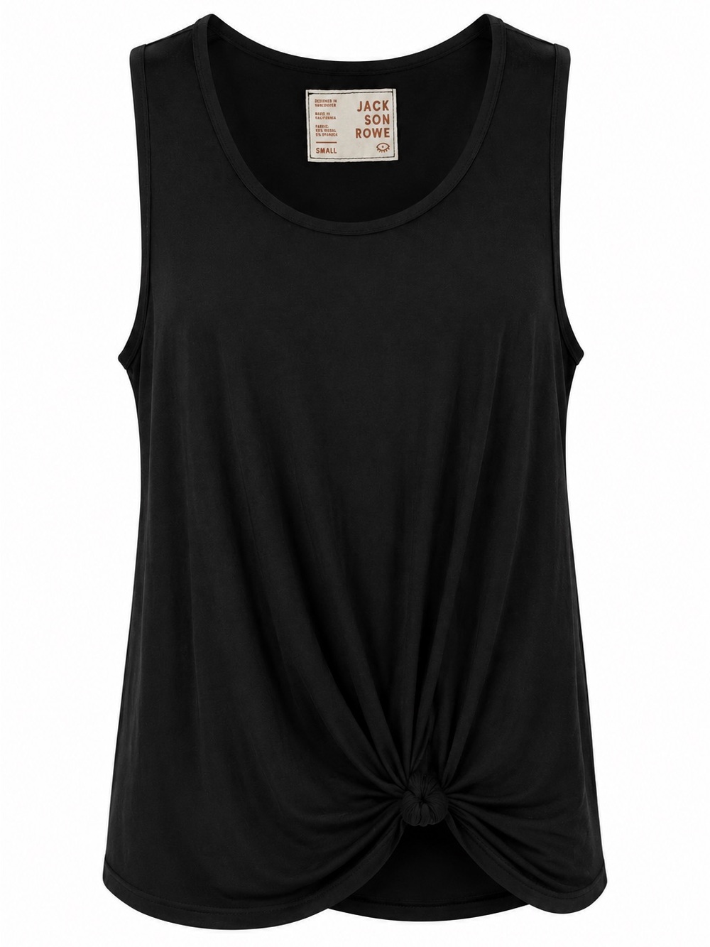 Jackson Rowe Black Tank Top with Subtle Knot Detail Sz Small
